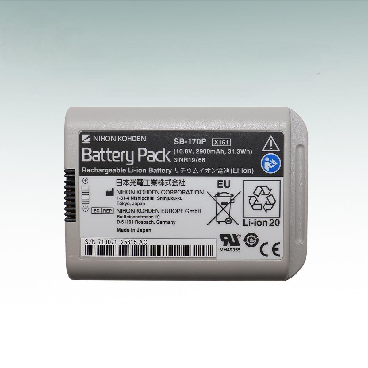 NIHON KOHDEN Monitor Medical Rechargeable Lithium Battery SB-170P 10.8V for BSM-1763
