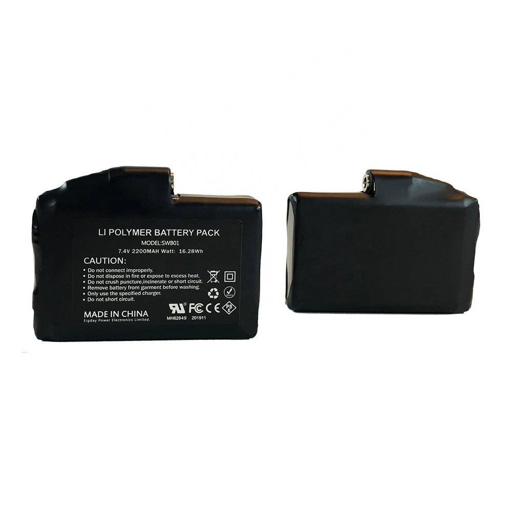 Safety Reliable Rechargeable Lithium Battery with 7.4V 2200mAh for Heated Gloves Accessories Standby