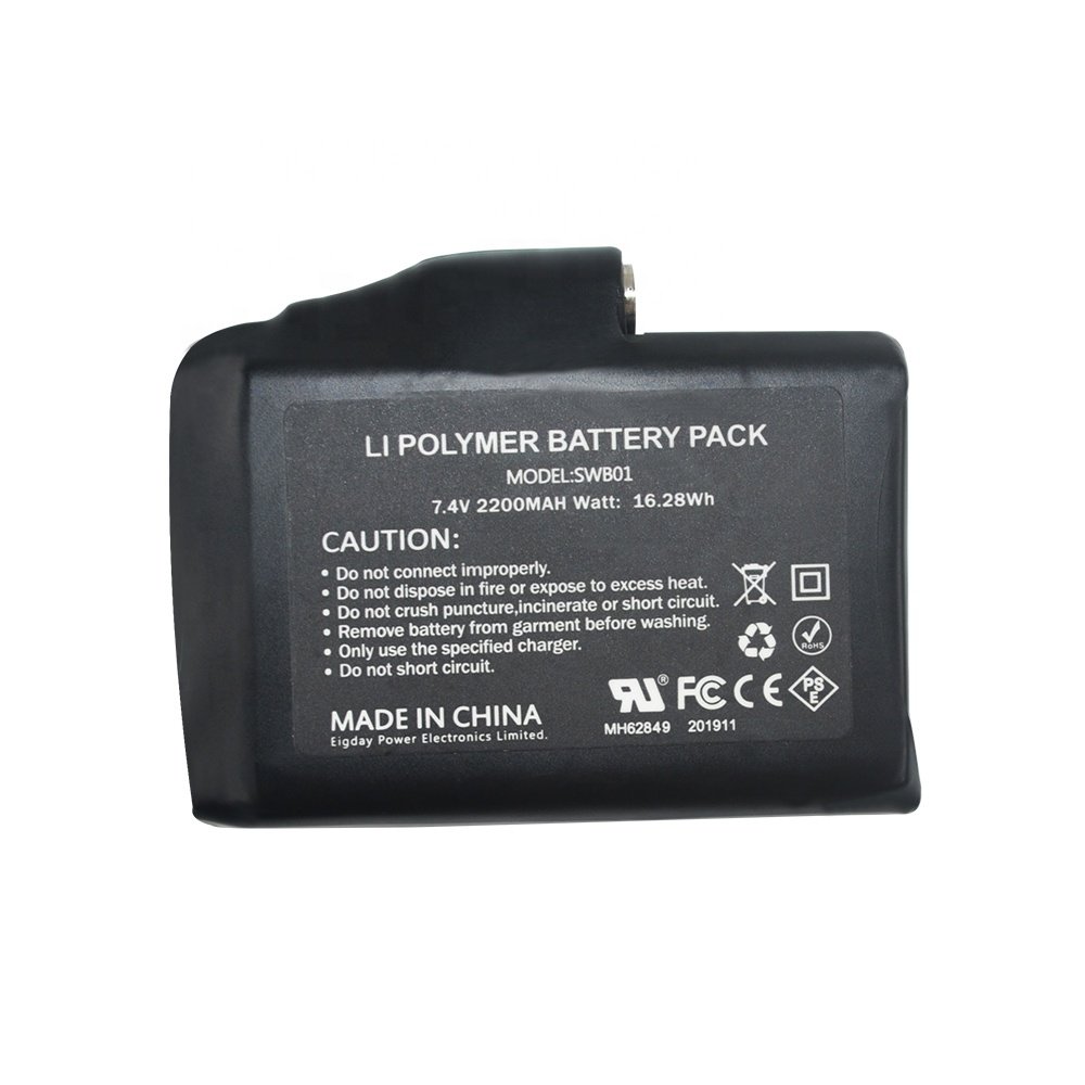 Safety Reliable Rechargeable Lithium Battery with 7.4V 2200mAh for Heated Gloves Accessories Standby
