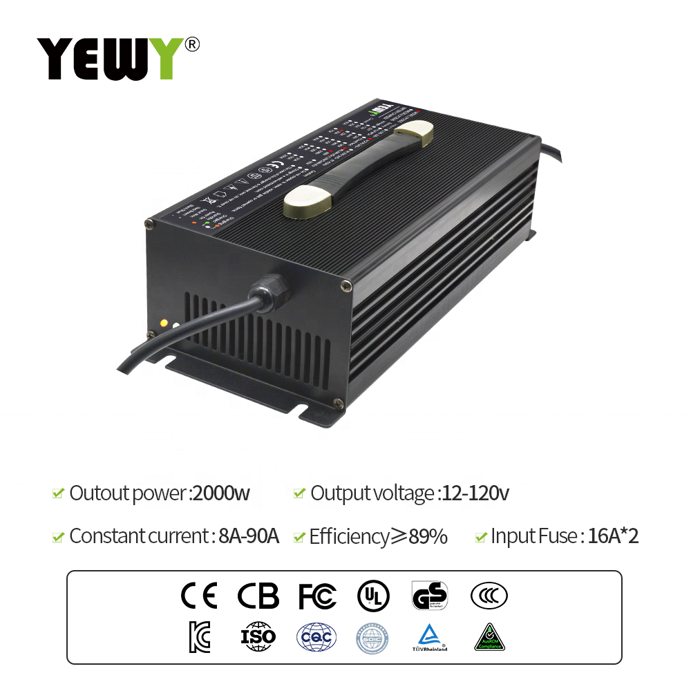2000W 72volt 20a lithium battery charger 20S 84V 20A for forklift agv accessories battery charger