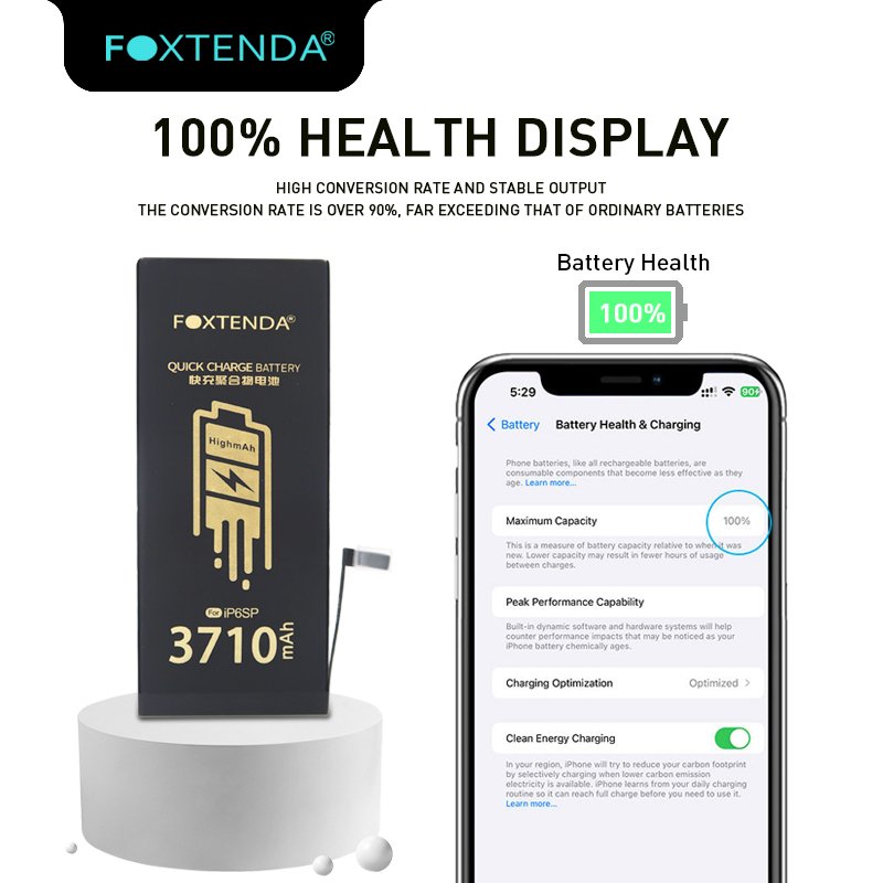 FoxTenDa battery phone accessory batteries for iphone phone 6sp 6s plus 3710mAh Real capacity