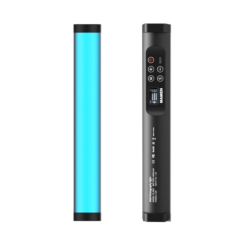 MAMEN Full Color RGB Tube LED Light Portable Handheld LED Photography Tube Light Stick RGB Bi color Video Light