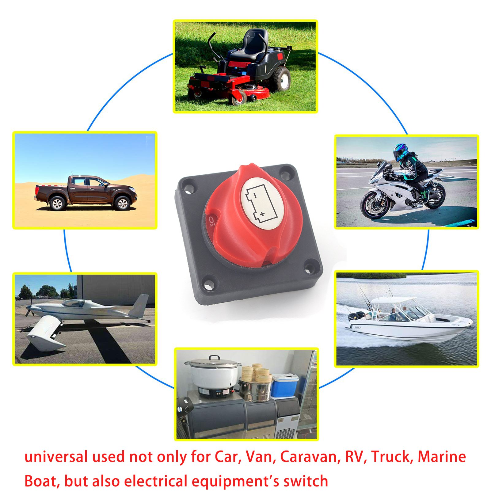 Waterproof Heavy Duty Battery Disconnect Isolator Switch On-Off 12V-48V Master Cut/Shut Off Marine Battery Switch for Boat Car