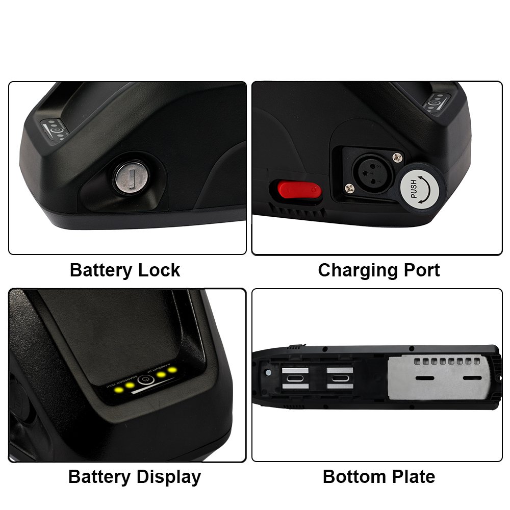 ChamRider Hailong MAX Electric Bike Battery Box 48V E-bike Battery Case SSE-112, 10S8P, 13S6P, 14S6P, 36V Downtube, USB Port,52V