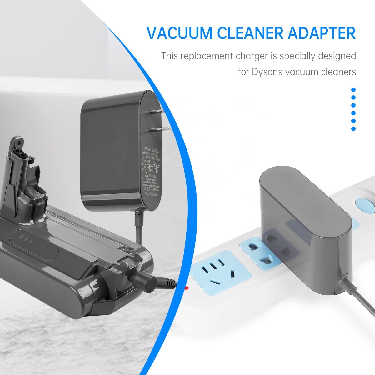 Charging Power Adapter Charger 30.45V 1.1A Replacement for Dyson 25.2V V10 V11 Series Cordless Vacuum Cleaner Accessories