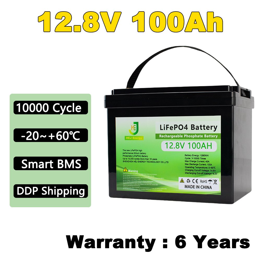 Rechargeable 12.8V Lithium Ion Battery 100ah 200ah Lifepo4 Lipo Cell Pack 8000 Cycle 12V 24V 48V 72V Solar Batteries System
