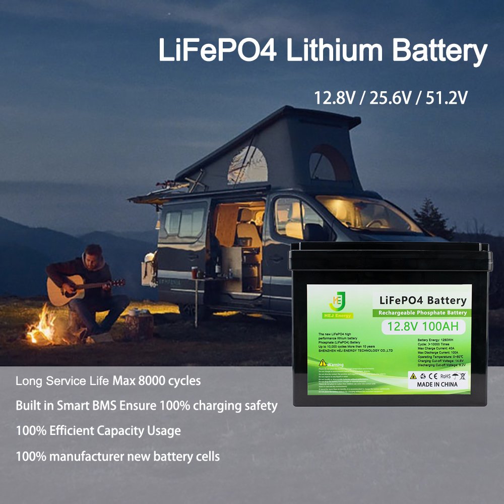 Rechargeable 12.8V Lithium Ion Battery 100ah 200ah Lifepo4 Lipo Cell Pack 8000 Cycle 12V 24V 48V 72V Solar Batteries System