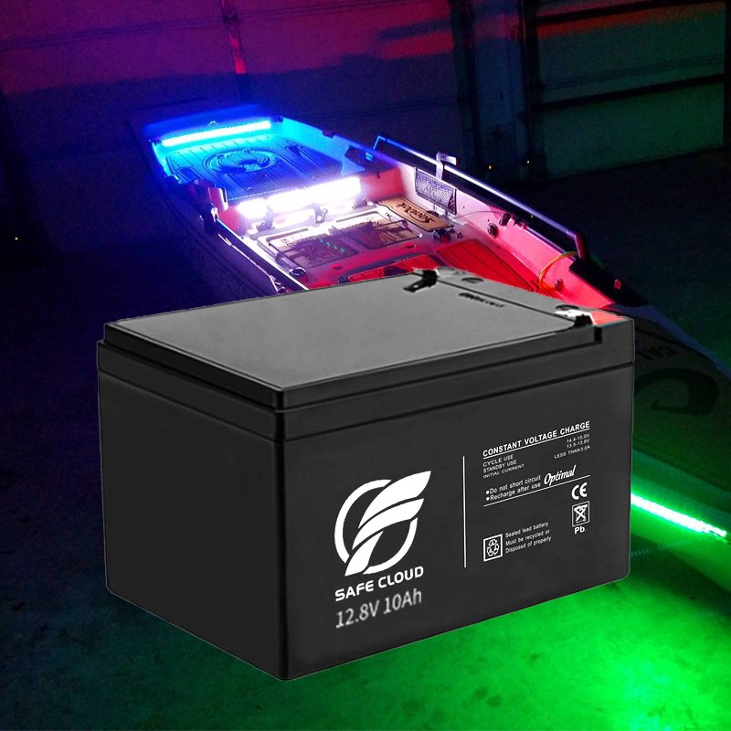 Safecloud 12 Volt10Ah Lithium Ion Battery Kayak Fishing 70% lighter than lead acid batteries Great for marine use
