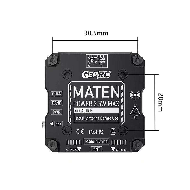 GEPRC MATEN 5.8G 2.5W VTX PRO FPV drone accessories 72CH 2-8S battery PAL/NTSC for FPV quadcopter remote control aircraft