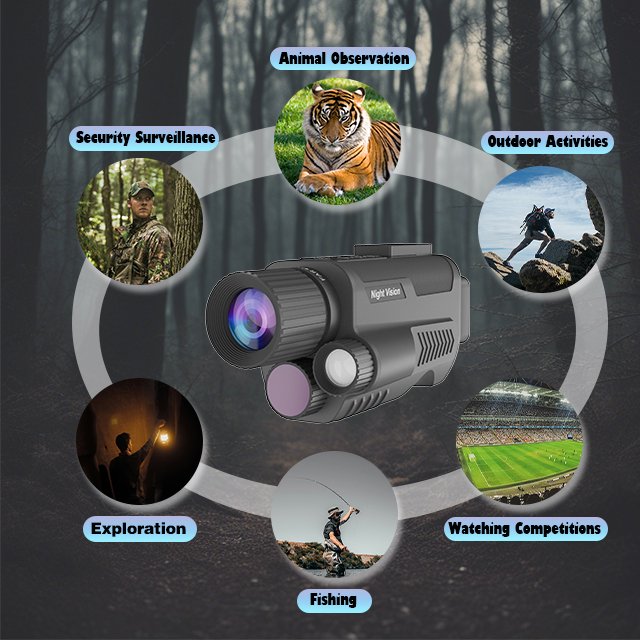 600meter Night Vision Distance 8X Zoom 4K Infrared NVG Helmet Monocular Hunting Night Vision Goggles Scopes & Accessories
