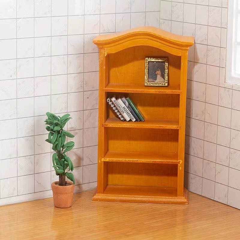 dollhouse mini furniture accessories miniature simulation display arc top collection wine cabinet bookcase