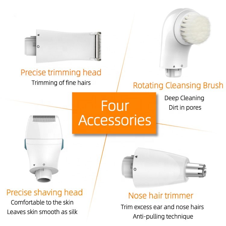 4 In 1 One Hair Removal Cut Electric Shaver Kit Waterproof Cordless Electronic Wash Face Brush Ear And Nose Hair Trimmer Clipper