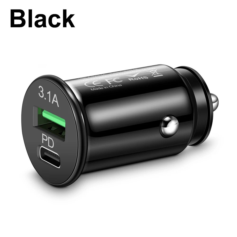 3.1A Fast Car Charger USB Type C Fast Charging Car Charger Mini Car Battery Charger For Mobile Phone iPad Auto Accessories