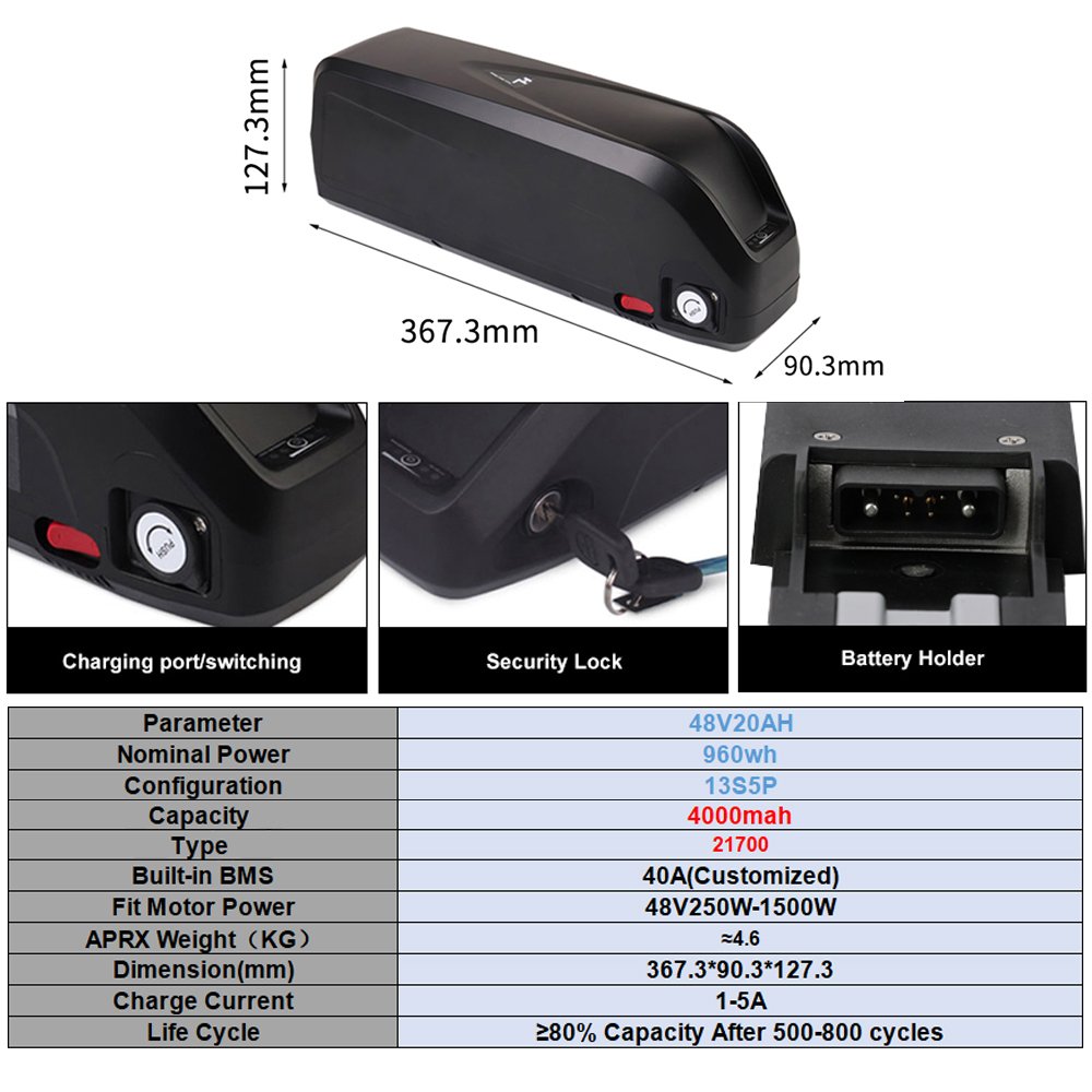 ChamRider Electric Bicycle HailongMax Battery Conversion Kit 48V 20AH 40A BMS 500W Ebike 36V 350W Motor Wheel MXUS XF15R 1000W