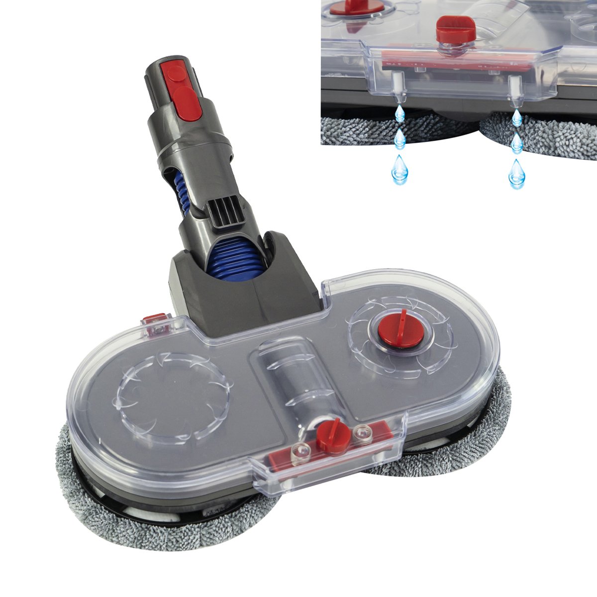 Dual Spin Vacuum Cleaner Mop Head Brush for Dysons V7 V8 V10 V11 V15 Electric Vacuum Cleaner Brush Part Accessory Water tank