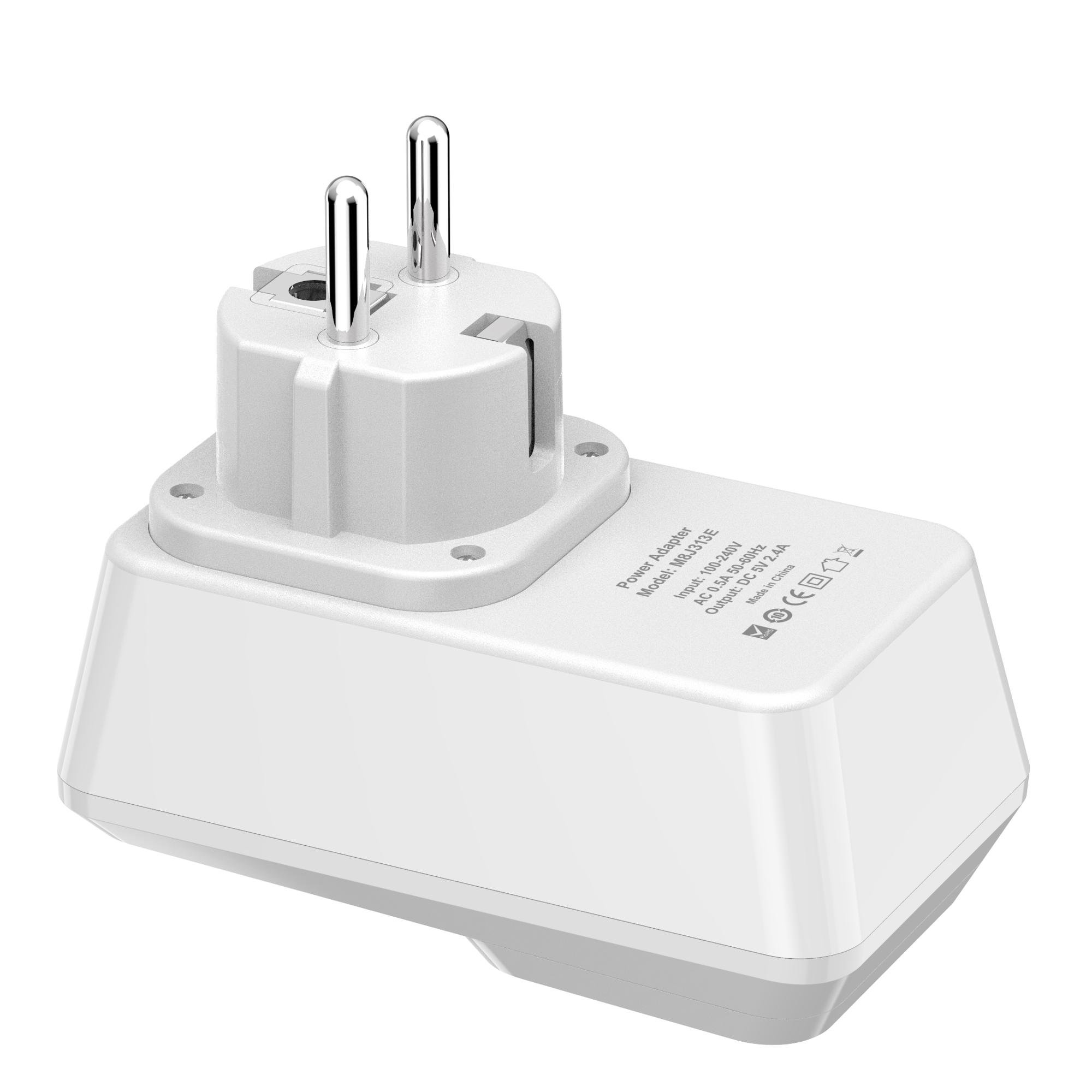 Accessories in bulk EU/UK adapter wall charger plug socket with double cell phone charging station usb-c &usb port timer charger