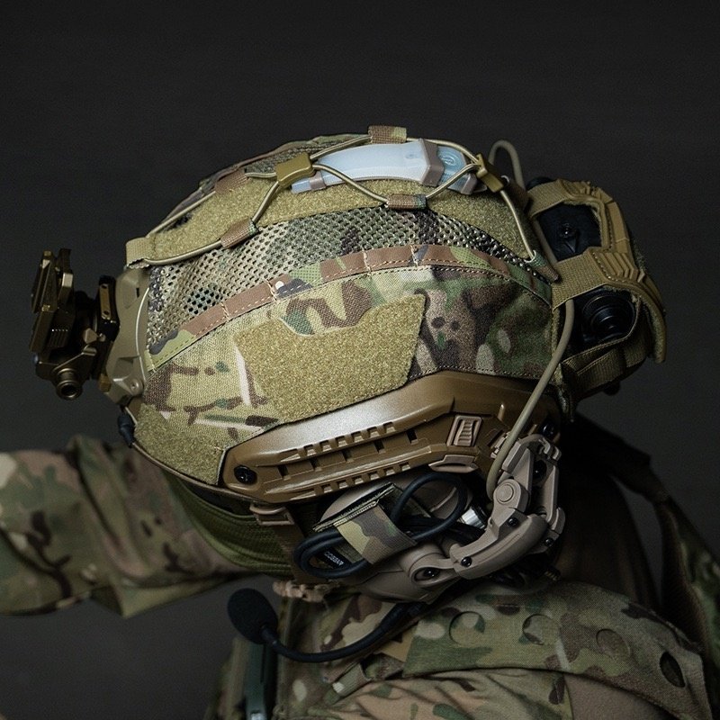 Tactical Accessories Helmet Cover with Battery Pouch Weight Balanced Pouch For Maritime Fast Helmet L/XL
