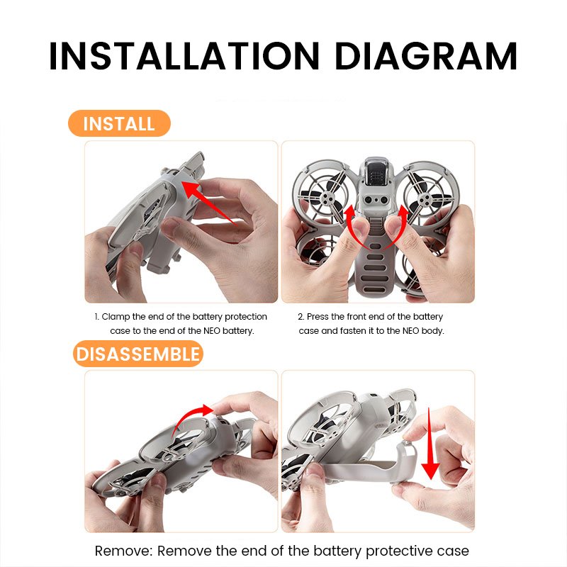 Durable Drone Battery Case Kickstand Dual Purpose Drone Protection High Quality Upgrade Kickstand For DJI Neo Accessories