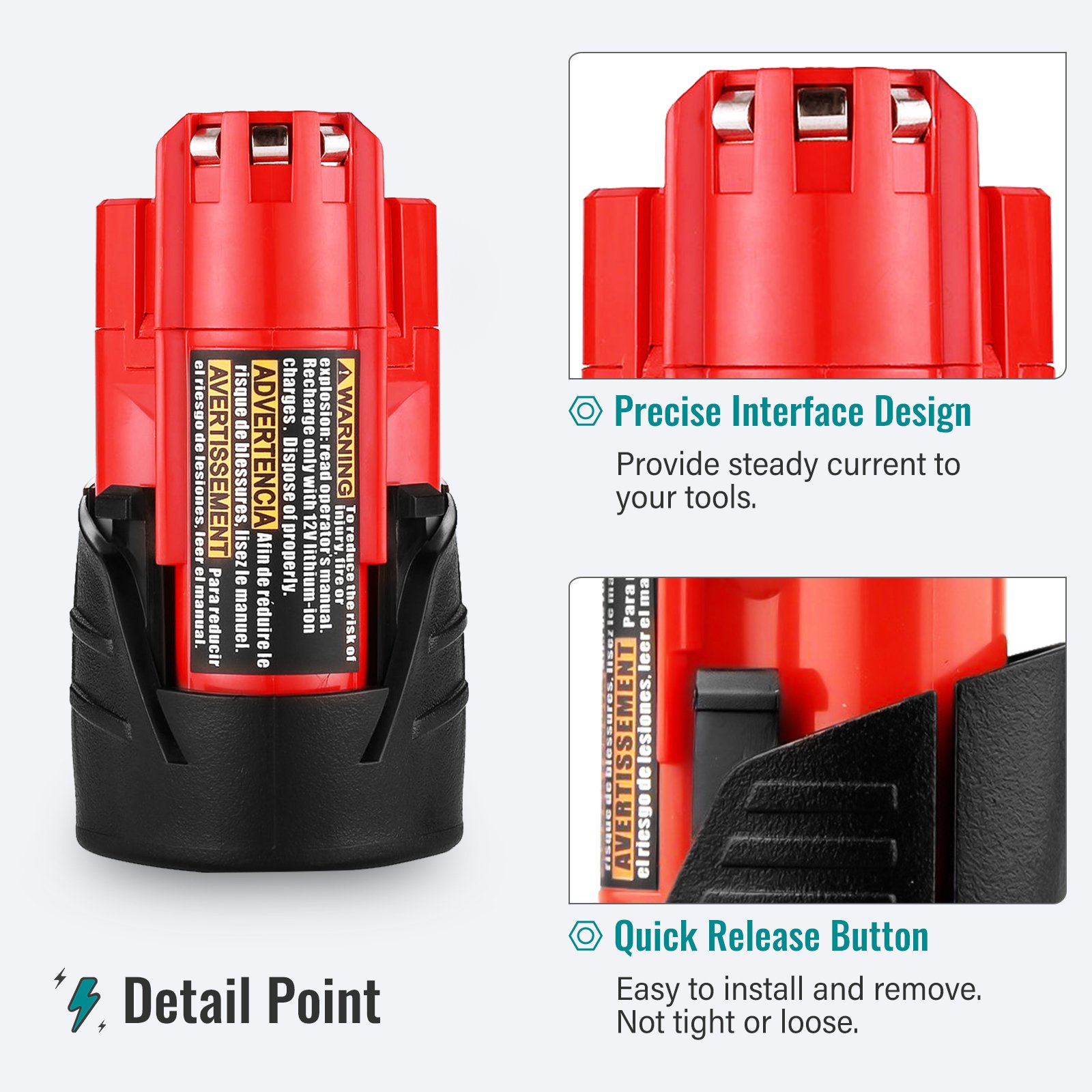 OEM for Milwaukees 10.8V/12V 2.0Ah 3.0Ah Power Tool Replacement Lithium ion Battery