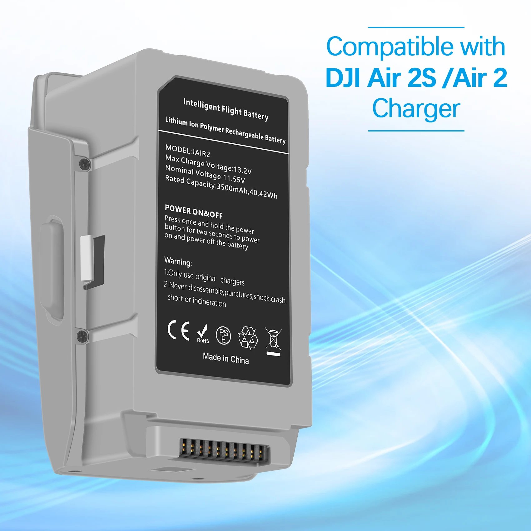 JHTC Battery 3500mAh unmanned aerial vehicle Mavic Air 2S Intelligent Flight Battery UAV Air 2 Series Drone Accessories