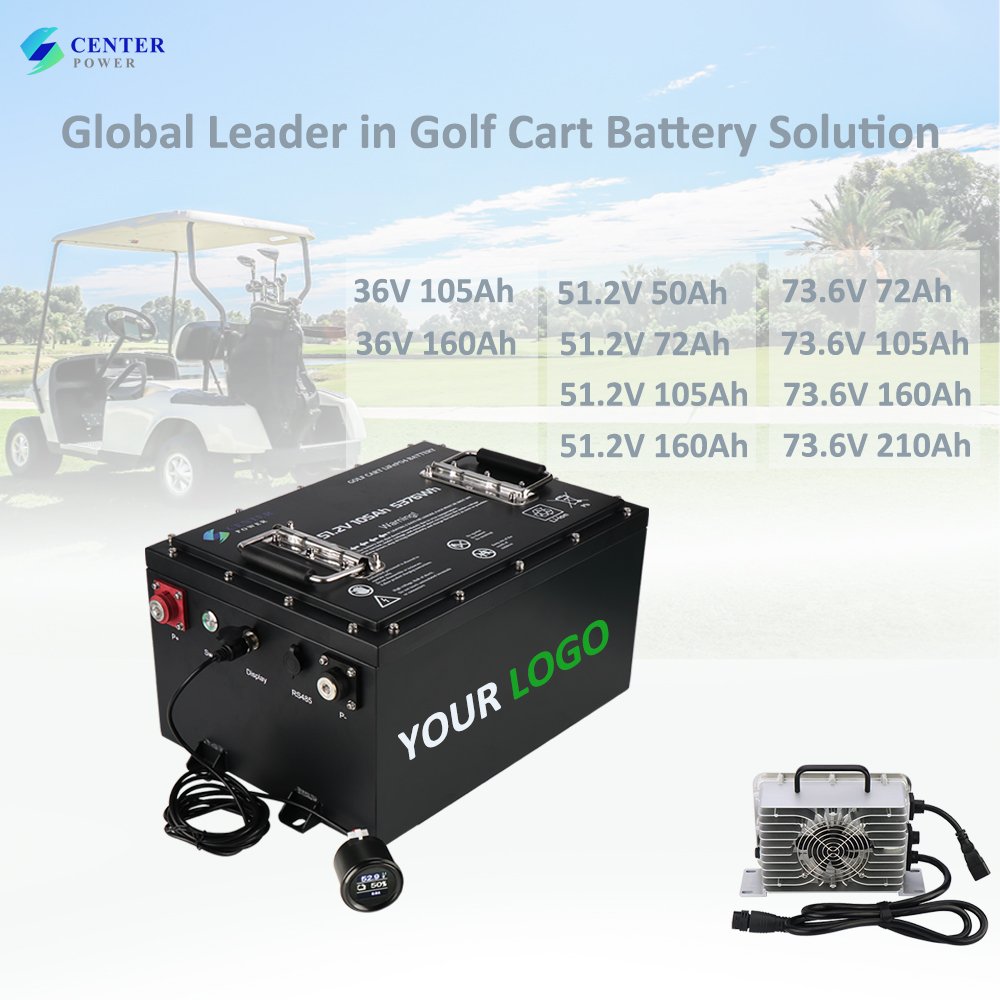 Center Power 51.2v Strong Uphill Power 48v 51v 105ah Lithium Batteries for Golf Carts