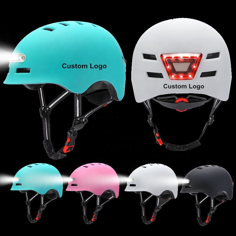 Smart LED Warning Flash Bike Riding Scooter helmet with light for Electric Scooter and Other bike bicycle accessories