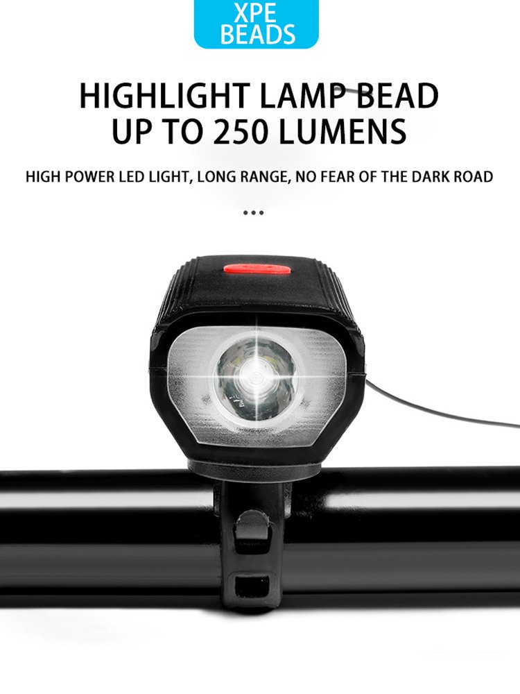 Ultra Bright Outdoor Waterproof 3 Modes Bicycle Front Light Led Cycling Bike Light With 120 DB Horn Speaker Bicycle Front Light