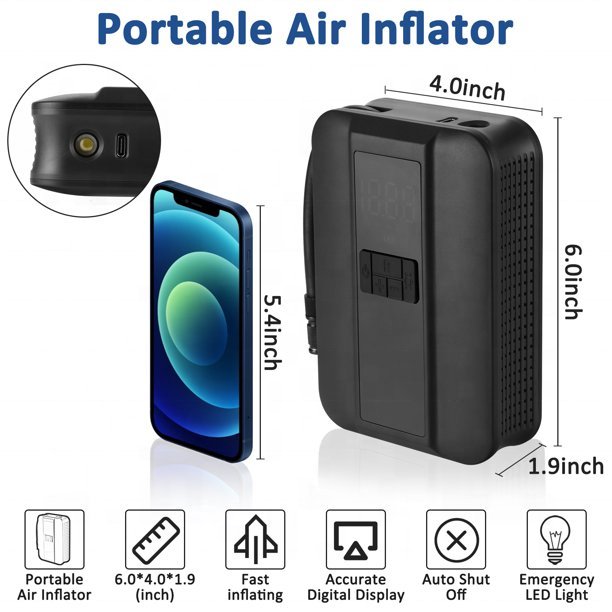 Car Accessories Gedgets Mini Portable Electric Car Air Pump cordless portable tire inflator wholesale