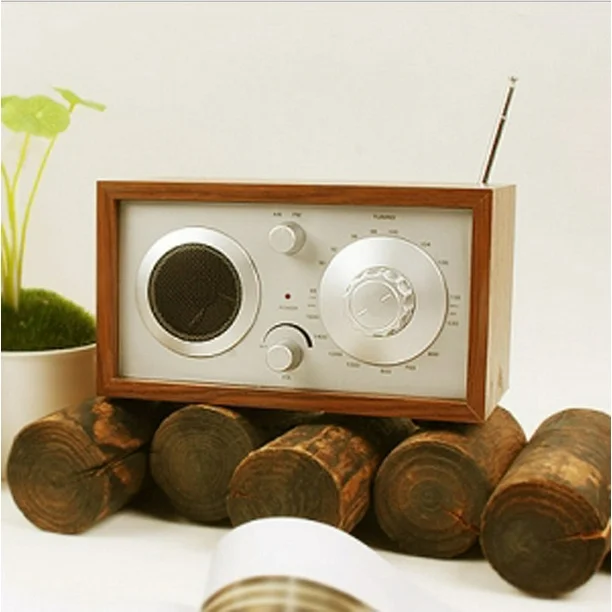 SY-602 Retro wooden radio portable desktop creative clock radio ornaments creative multifunctional home accessories radio