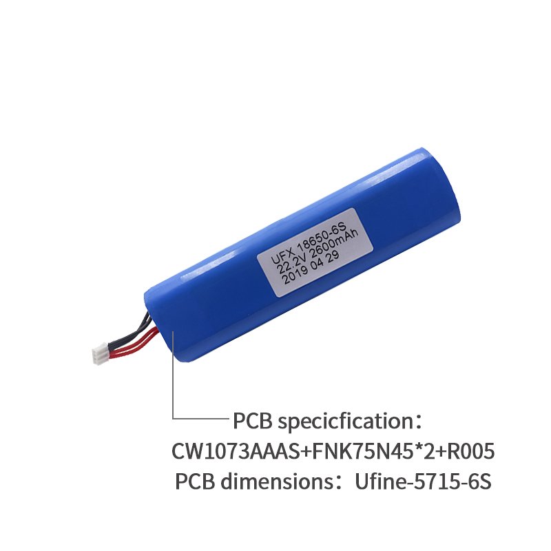High Discharge Rate Rechargeable 18650 Lithium Ion Battery UFX 18650 2600mAh 6S Li-Ion Battery Pack 22.2V 24V For Electric Bike