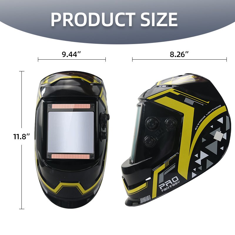 Solar Automatic Dimming Protection Welding Mask Large True Color Window 100*93 4 Photosensitive Sensors
