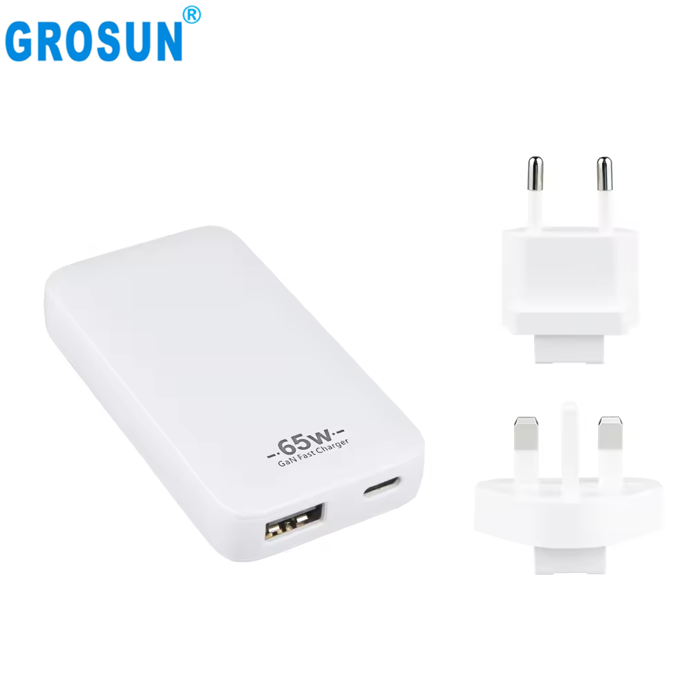 Oraimo 65W A+C Gan Chargers Adapters Material 12V Lifepo4 Battery Charger Type-c Port QC3.0 PD3.0 65W Output Power OTP ABS White