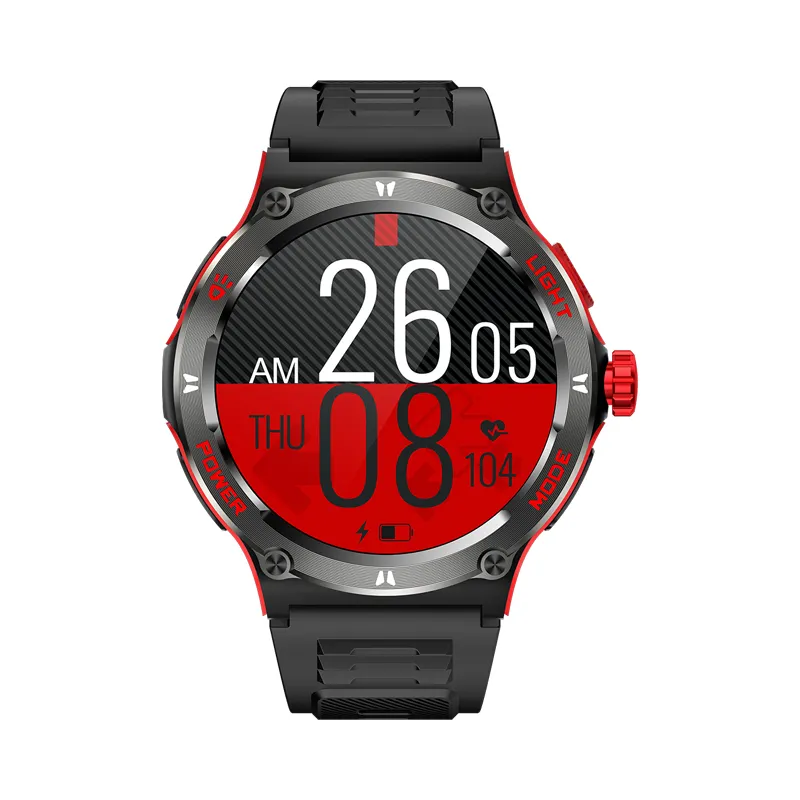 Cheap Outdoor Smart Watch KT76 with Flashlight SOS Button, 1.53inch Screen 500mAh Battery Call APP Dafit Swimming Waterproof