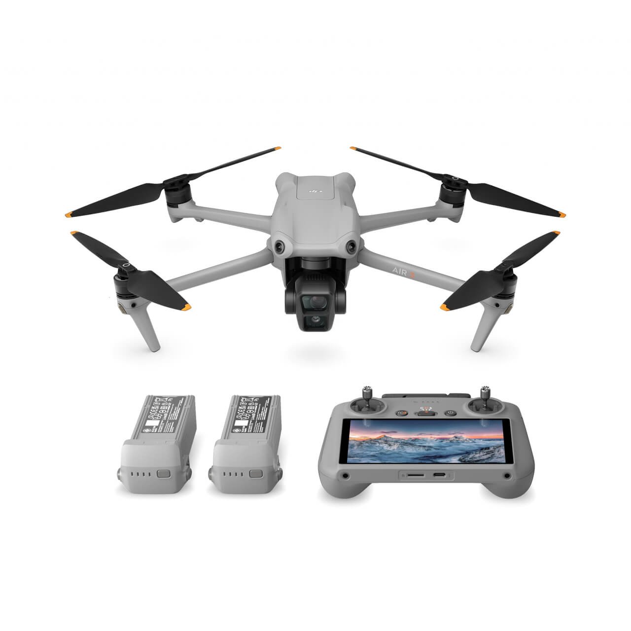 DJI Air 3 Fly More Combo (DJI RC-N2) Air 3 Drone Omnidirectional Obstacle Sensing 26-Min Max Flight Time Dual Primary Cameras