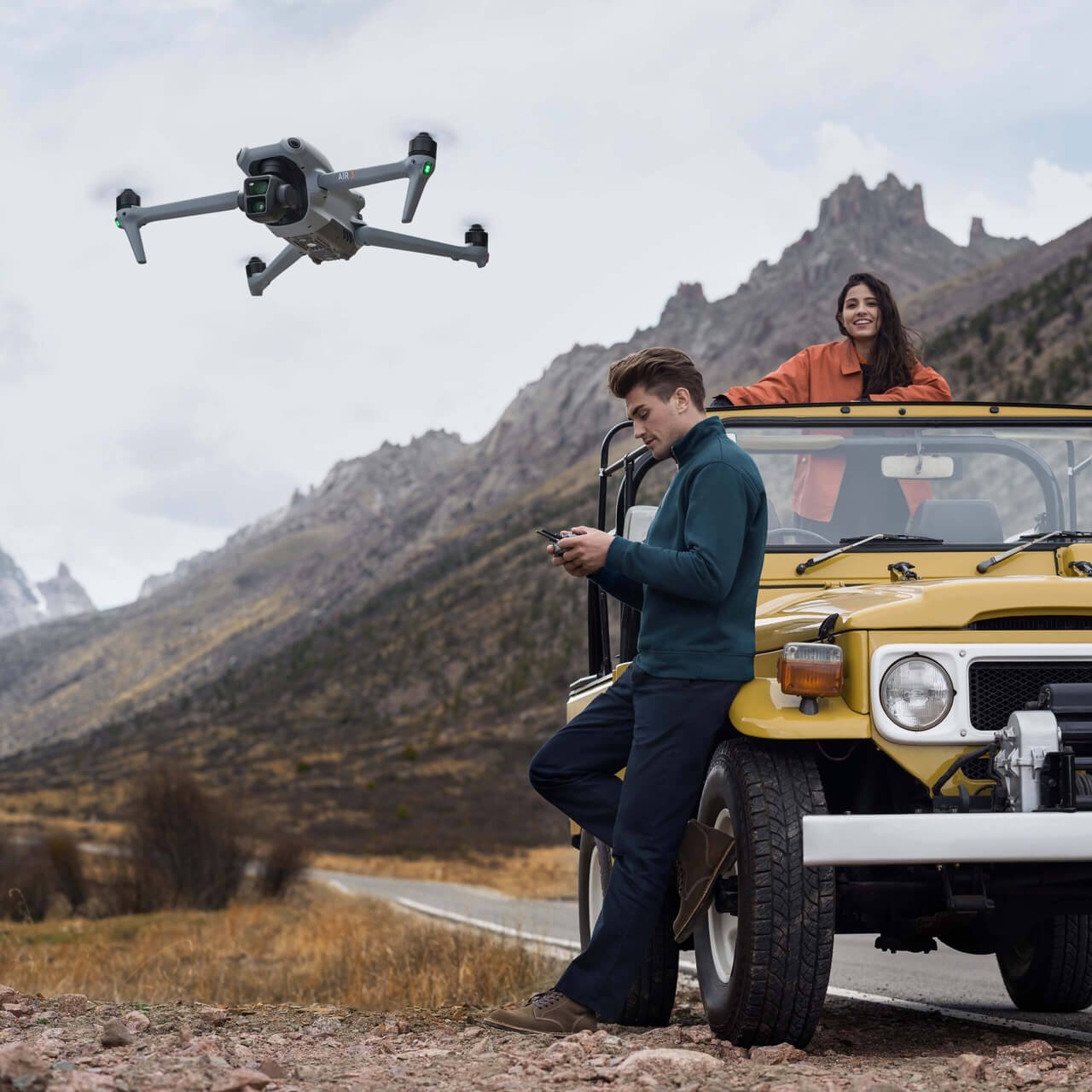 DJI Air 3 Fly More Combo (DJI RC-N2) Air 3 Drone Omnidirectional Obstacle Sensing 26-Min Max Flight Time Dual Primary Cameras