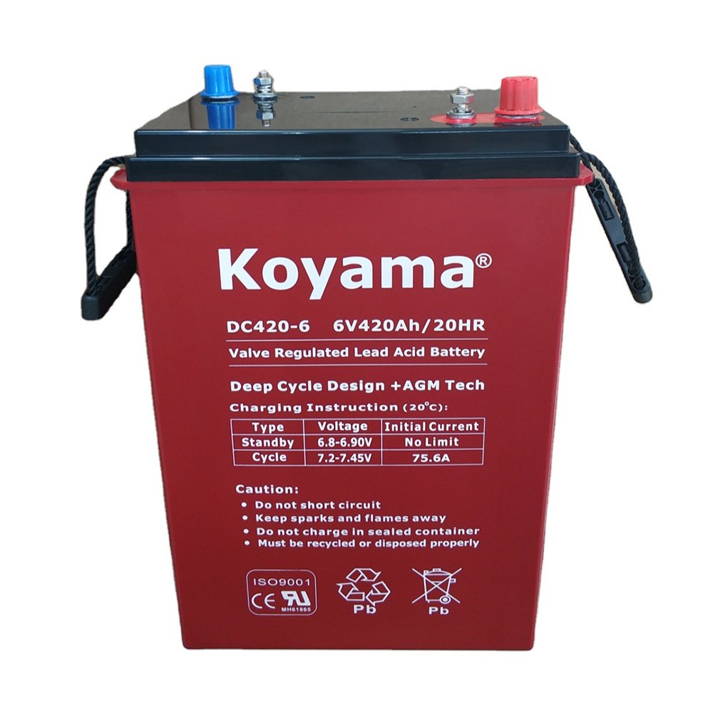 High-Capacity 6V 420Ah Deep Cycle AGM Battery for Heavy Duty Use Long-Life Lead Acid with 380Ah 330Ah 250Ah Thick Grids