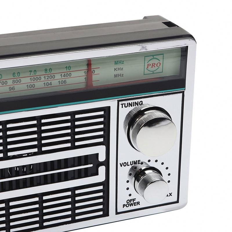 Retro silver elderly radio compact portable outdoor carry large capacity storing volume speaker player