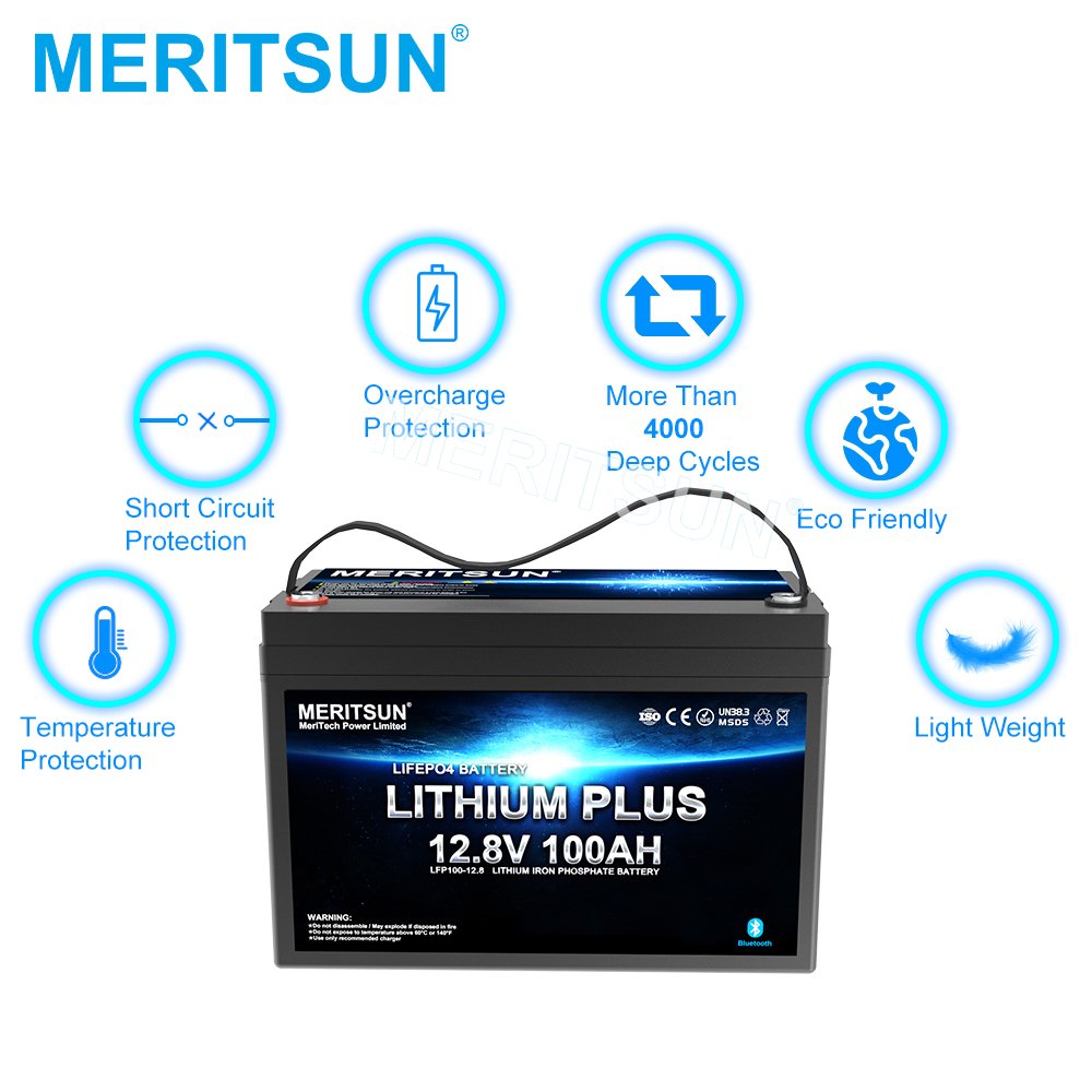 Meritsun Hot Sale Lithium 12-Volt Boat Batteries 12V Battery For Solar