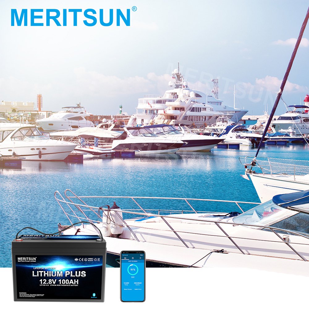 Meritsun Hot Sale Lithium 12-Volt Boat Batteries 12V Battery For Solar