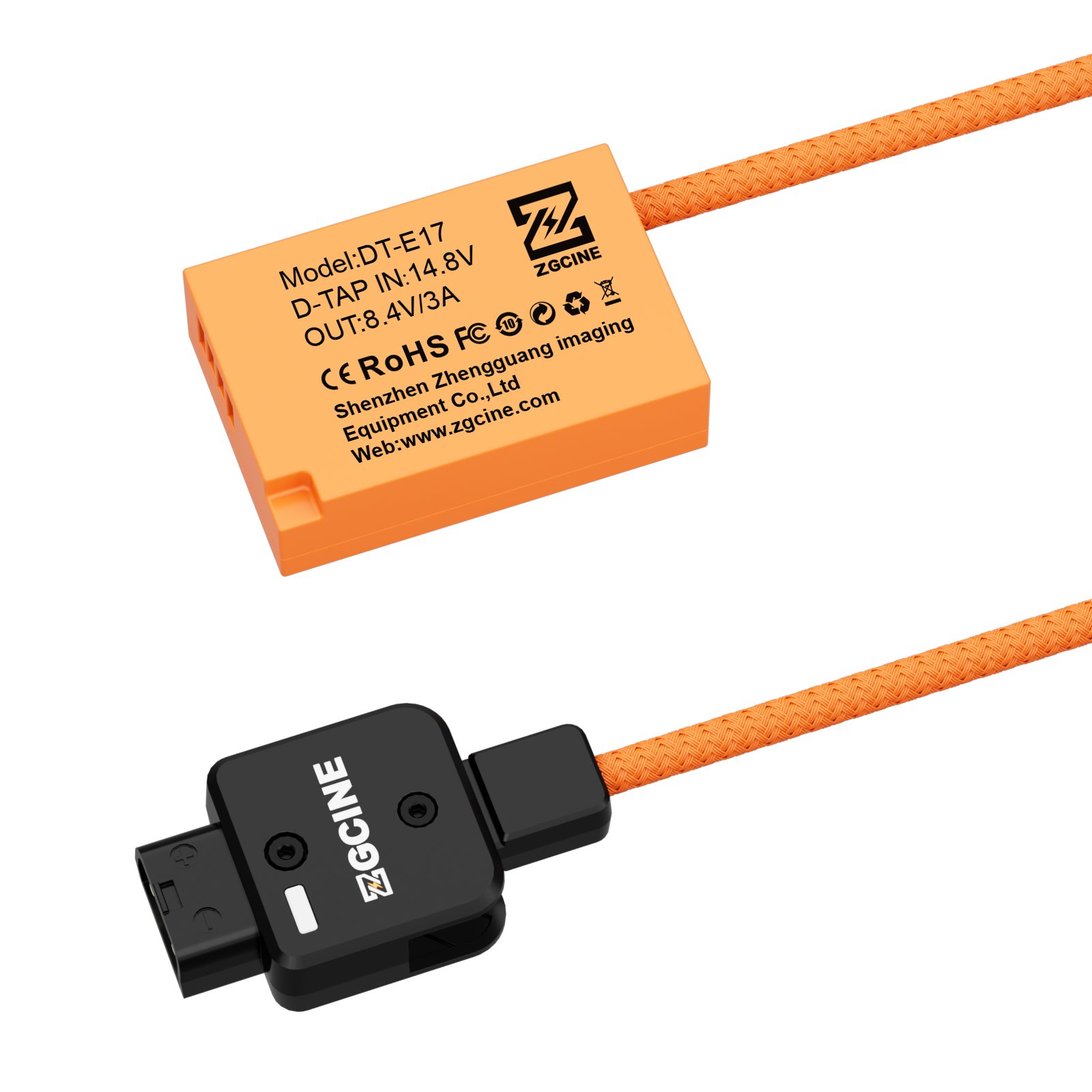 ZGCINE PD D-Tap to D Tap LP-E17 Dummy Battery Cable Anti-reverse 180° Adjustable Dummy Battery Camera Accessories