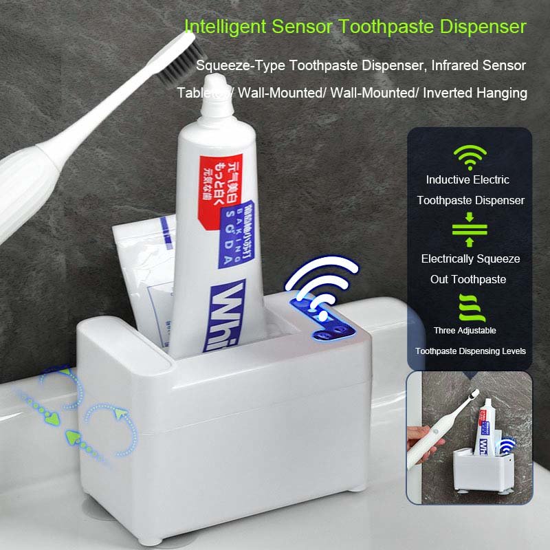 bathroom accessories sets toothbrush holder intelligent sensor automatic toothpaste squeezer dispenser