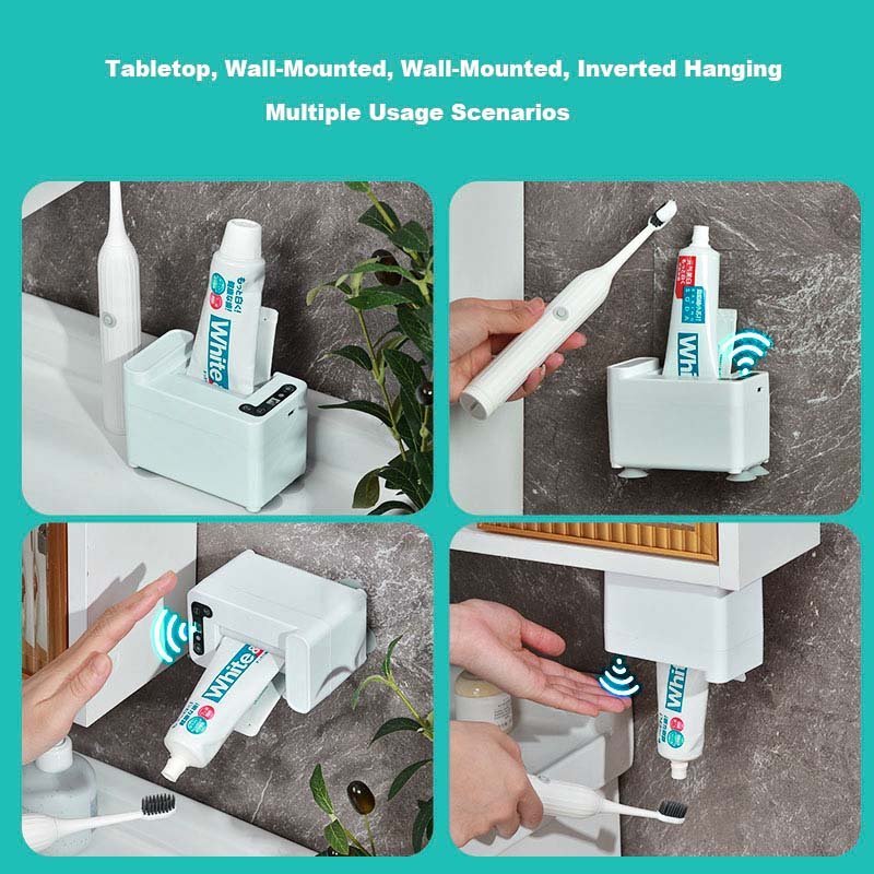bathroom accessories sets toothbrush holder intelligent sensor automatic toothpaste squeezer dispenser