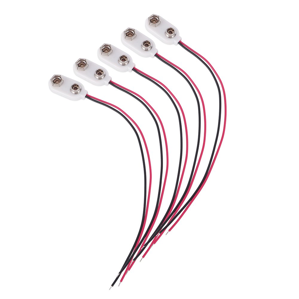 White Plastic PP Card with 9V Battery Button Connector Accessory for Battery Products