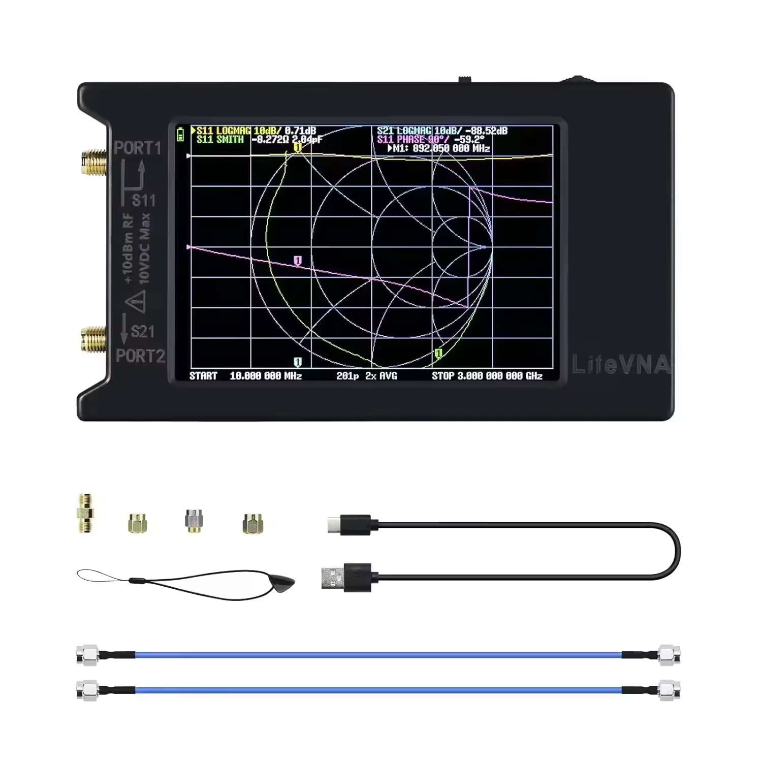 LiteVNA-64 Portable Vector Network Analyzer Antenna Analyzer 50KHz-6.3GHz Drone Accessories 4\" Display Battery FPV RC Drones