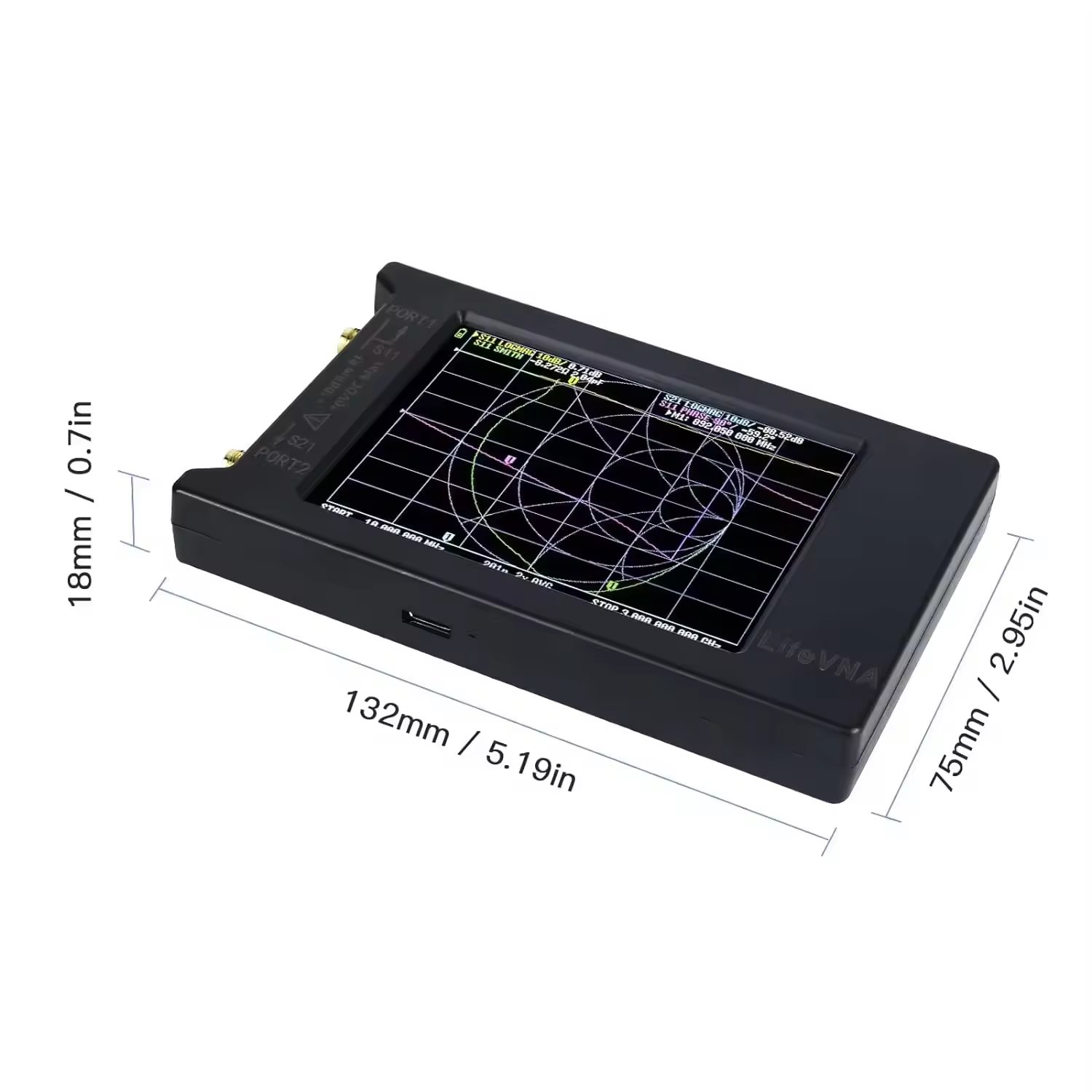 LiteVNA-64 Portable Vector Network Analyzer Antenna Analyzer 50KHz-6.3GHz Drone Accessories 4\" Display Battery FPV RC Drones
