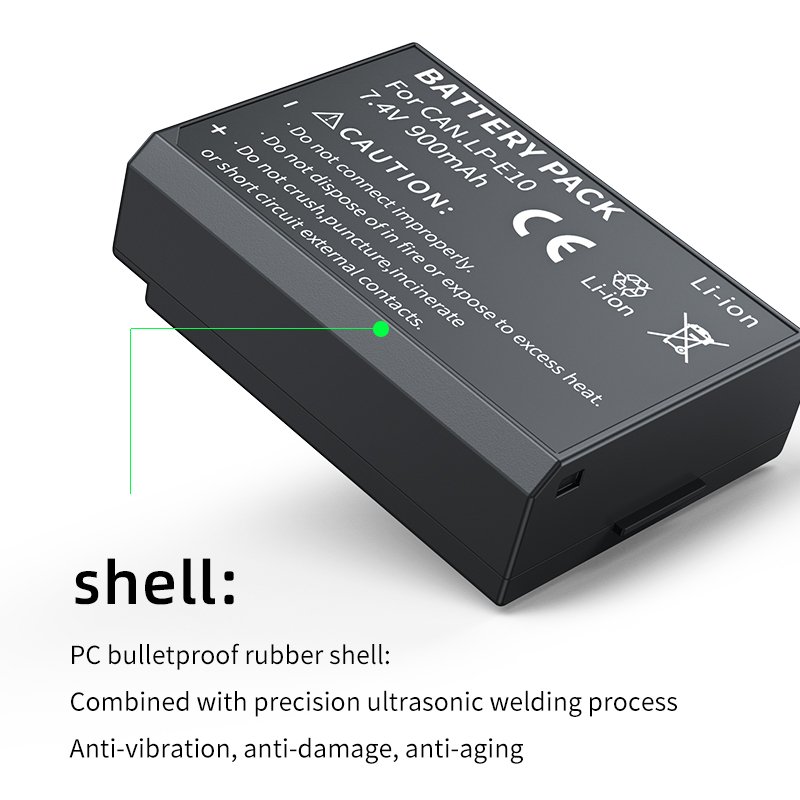 Photography battery video graphy V mount Battery LP-E10 for camera Li-ion battery rechargeable 900mAh Capacity