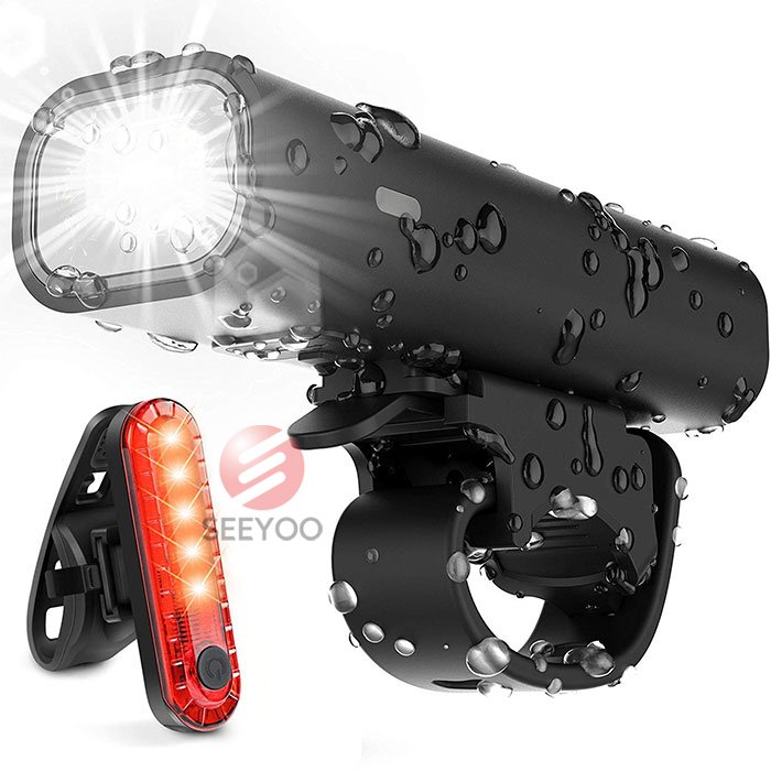 Alloy Waterproof USB Rechargeable Cycle Accessories 5 Modes LED Bike Lights Riding Equipments Bicycle Headlight