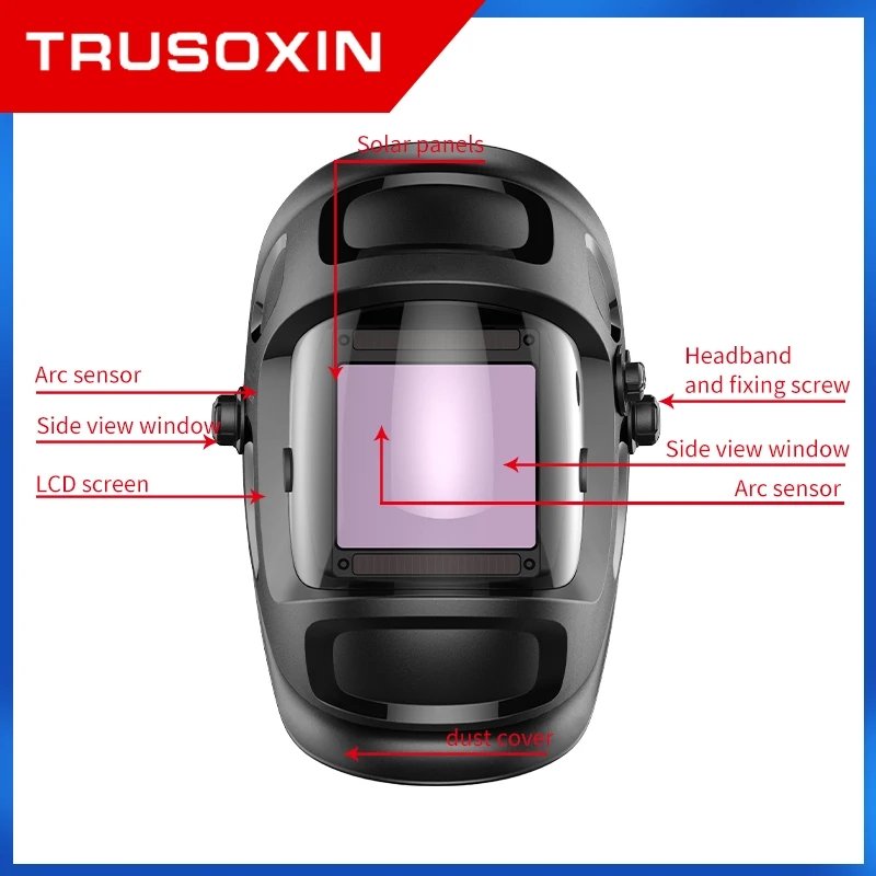 Solar Auto Dimming Electric True Color Welding Mask Helmet Welder Cap Welding Cap Protection Piece