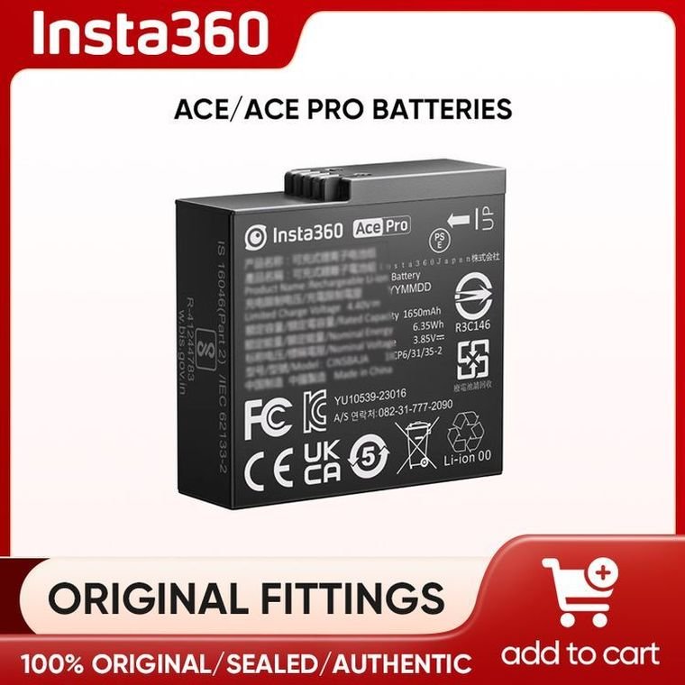Insta360 Ace Pro & Ace Power Original Accessories Action Camera USB Type-C Charging Port 1650mAh Battery Ace Pro & Ace Battery