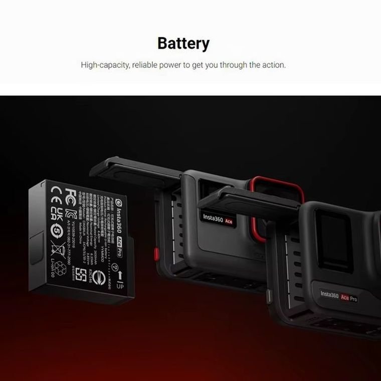 Insta360 Ace Pro & Ace Power Original Accessories Action Camera USB Type-C Charging Port 1650mAh Battery Ace Pro & Ace Battery